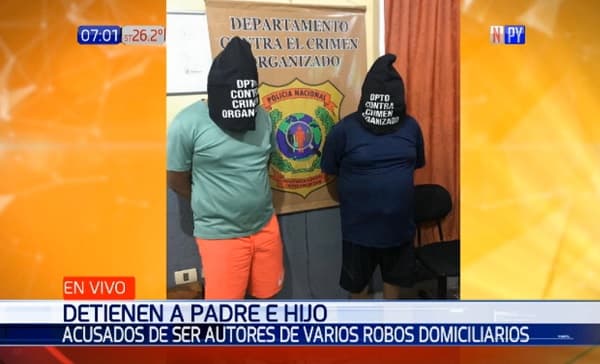 Detienen a padre e hijo sospechosos de cometer varios robos
