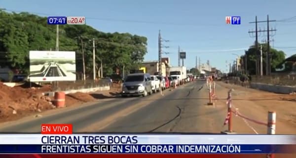 Frentistas cierran zona Tres Bocas en reclamo por indemnizaciones impagas