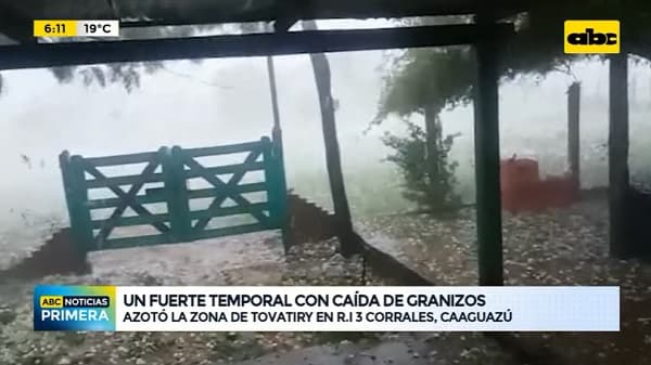 Fuerte temporal con caída de granizos azota Caaguazú