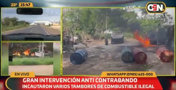 Incautan miles de litros de combustible de contrabando tras incendio