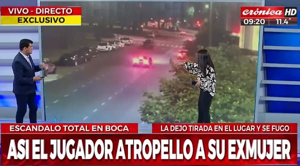 Futbolista de Boca atropelló a su expareja y luego huyó, revela video 
