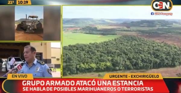 Atacan estancia en Amambay y queman tractores