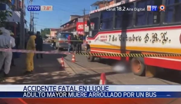 Hombre muere arrollado por bus en Luque