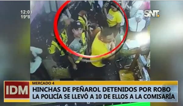 Detienen a hinchas de Peñarol por robo en el Mercado 4