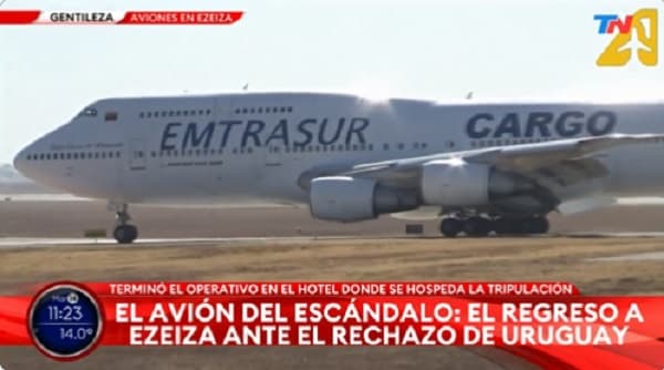 Prohíben salida de Argentina a tripulantes del jumbo carguero