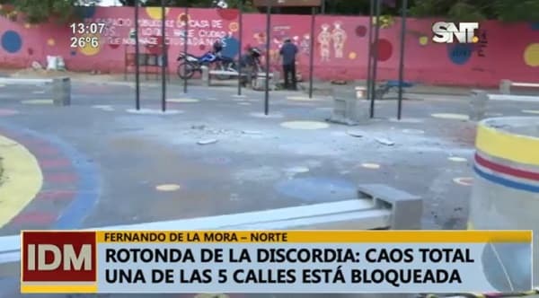 Discordia en Fernando por construcción de plaza en rotonda