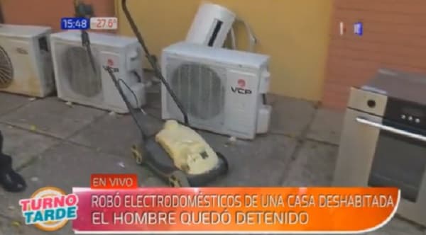 Detienen a hombre sospechoso de robar electrodomésticos en vivienda