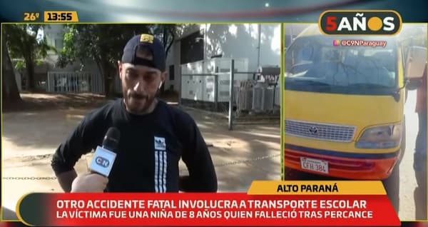 Niña de nueve años fallece tras ser embestida por transporte escolar en CDE
