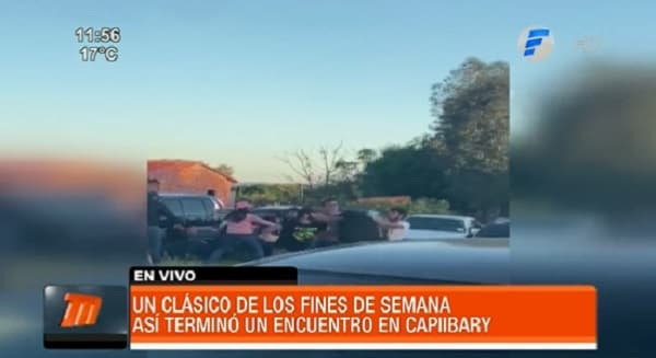 Hinchas se enfrentan a golpes al término de partido en Capiibaary