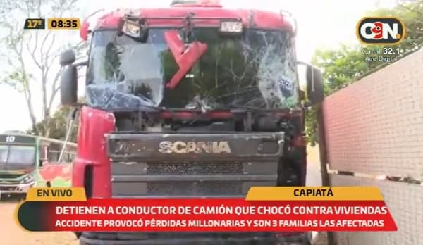 Detienen a conductor que chocó contra viviendas en Capiatá