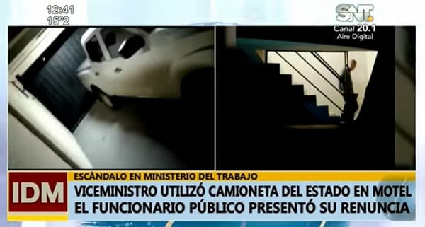 Renuncia viceministro tras ser captado en motel con camioneta del Estado