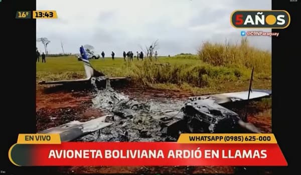 Hallan avioneta boliviana incinerada en Canindeyú