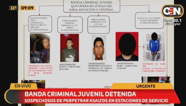 Detienen a sospechosos de integrar banda delictiva juvenil