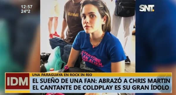 Paraguaya narra encuentro que tuvo con el vocalista de Coldplay