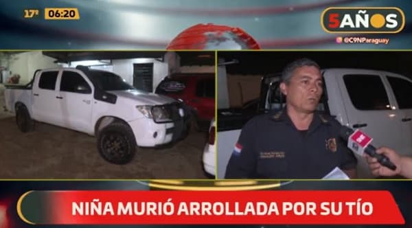 Niña de cinco años fallece arrollada accidentalmente por su tío en Limpio