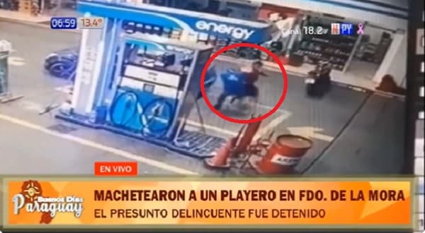 Hombre propina machetazo en el rostro a playero