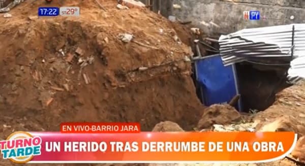 Obrero resulta herido en derrumbe de obra en Asunción