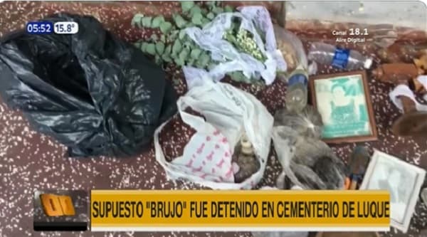 Detienen a “brujo” por profanar panteones en cementerio de Luque