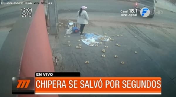 Chipera se salva “milagrosamente” de ser arrollada por camioneta en Limpio