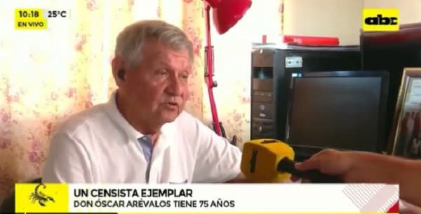 Hombre de 75 años será voluntario en el Censo Nacional 2022