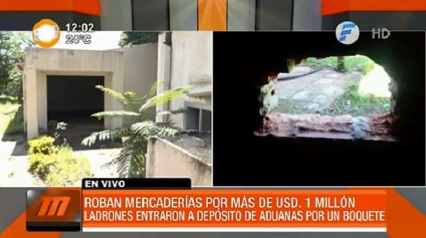 Roban mercaderías por más de USD 1 millón en depósito de Aduana