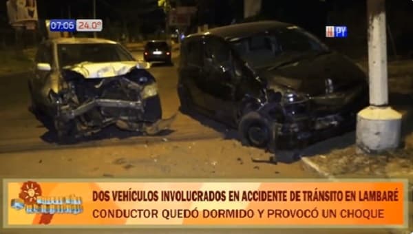Conductor “dormido” choca en Lambaré