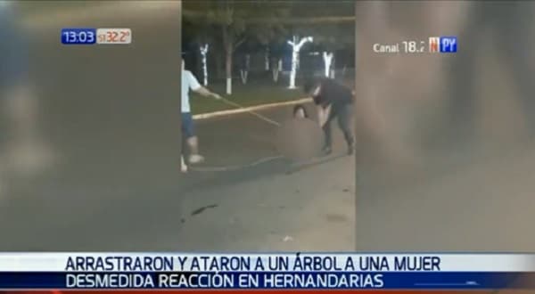 Mujer es arrastrada y atada a un árbol en Hernandarias