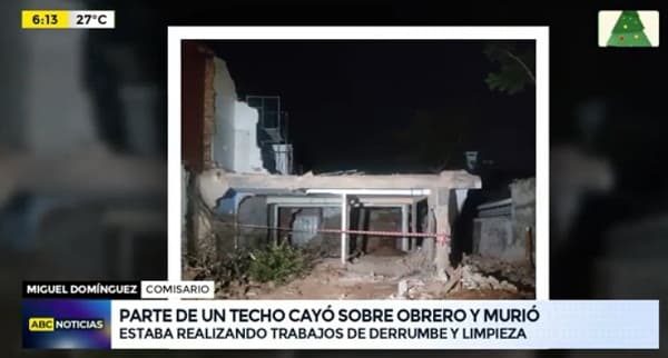 Obrero muere tras caerle encima parte del techo de una casa