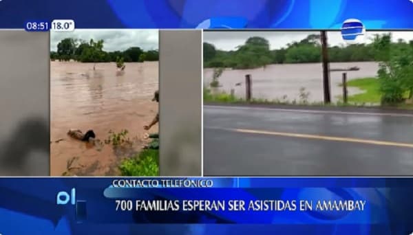 700 familias esperan ser asistidas tras el desborde del río Aquidabán