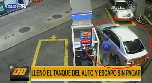 Detienen a conductor denunciado por llenar tanque y escapar sin pagar