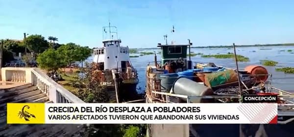 Crecida del río desplaza a pobladores de isla de Concepción