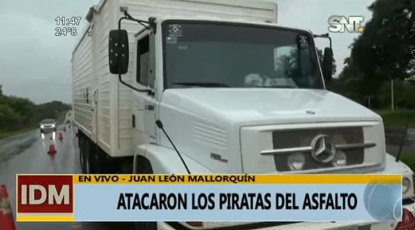 “Piratas del asfalto” se llevan G. 12 millones en asalto a camión