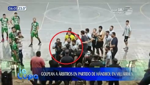 Jugadores de hándbol atacan a golpes a árbitros en Villarrica