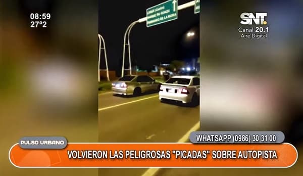 Peligrosas picadas vuelven a desarrollarse sobre Autopista 
