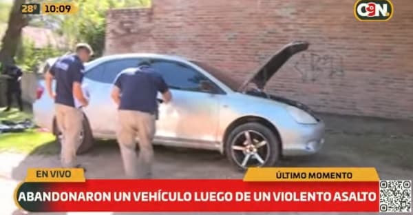 Hallan vehículo utilizado en asalto a minimercado en Luque