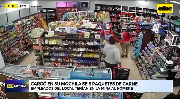 Detienen a joven sorprendido con seis cortes de carne en local de Biggie