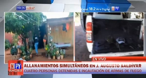 Detienen a cuatro sospechosos de asaltos en allanamientos en J. A. Saldívar