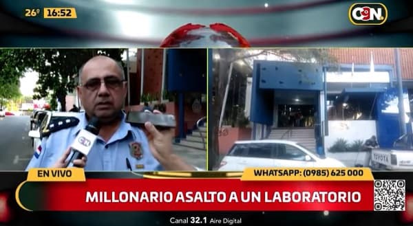 Reportan asalto a funcionarios de laboratorio en Asunción