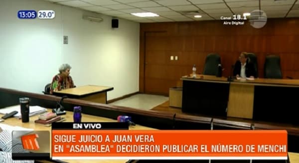 Testigo afirma que Juan Vera propuso divulgar afiche con número de Menchi