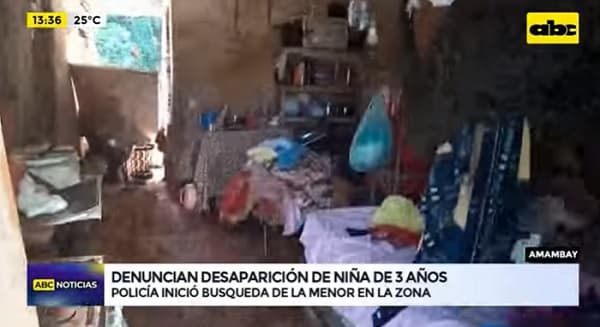Madre denuncia desaparición de su hija de tres años en Amambay