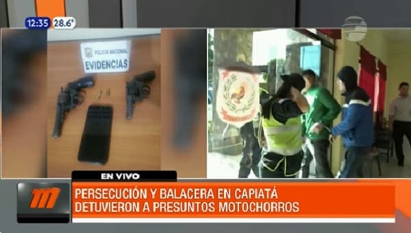 Detienen a dos hombres tras persecución y disparos en Capiatá