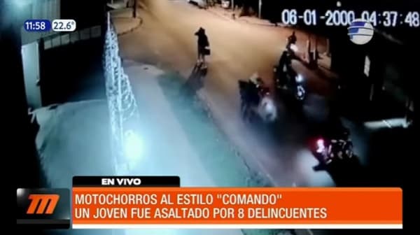 Joven es asaltado por ocho motochorros en Ñemby