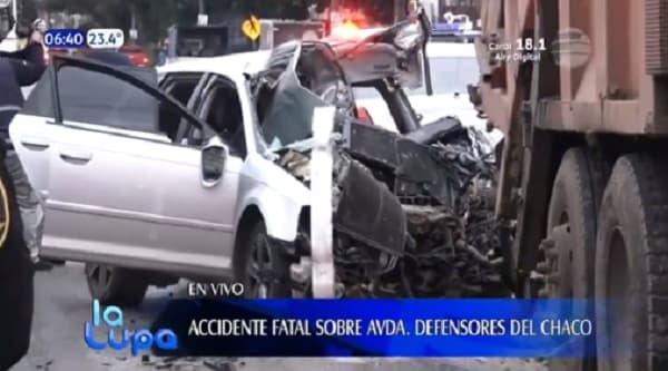 Reportan accidente fatal en la avenida Defensores del Chaco