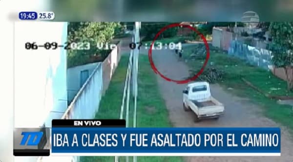 Asaltan a alumno cuando iba camino a la escuela en San Lorenzo