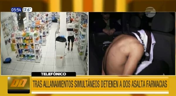 Detienen a dos sospechosos de asaltar farmacias en Central