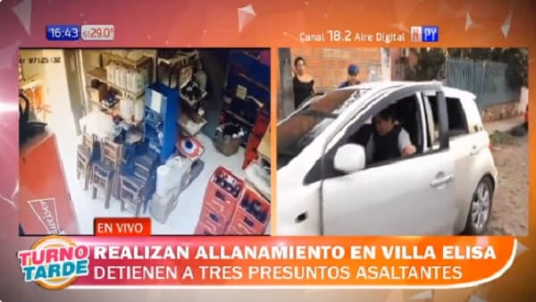 Detienen a tres sospechosos de asaltar comercios en Villa Elisa