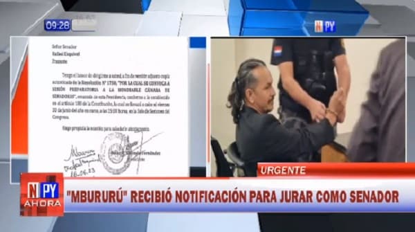 Notifican en la cárcel a Mbururu para jurar como senador