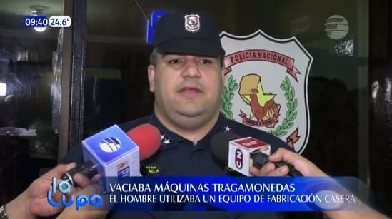 Detienen a sospechoso de vaciar máquinas tragamonedas en San Lorenzo