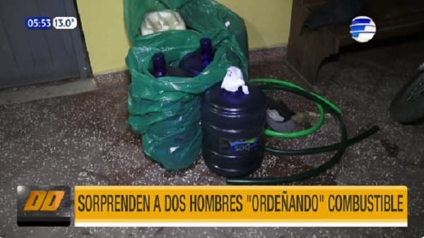 Detienen a dos hombres que “ordeñaban” combustible en San Lorenzo