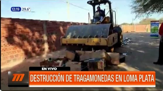 Destruyen máquinas tragamonedas en Loma Plata